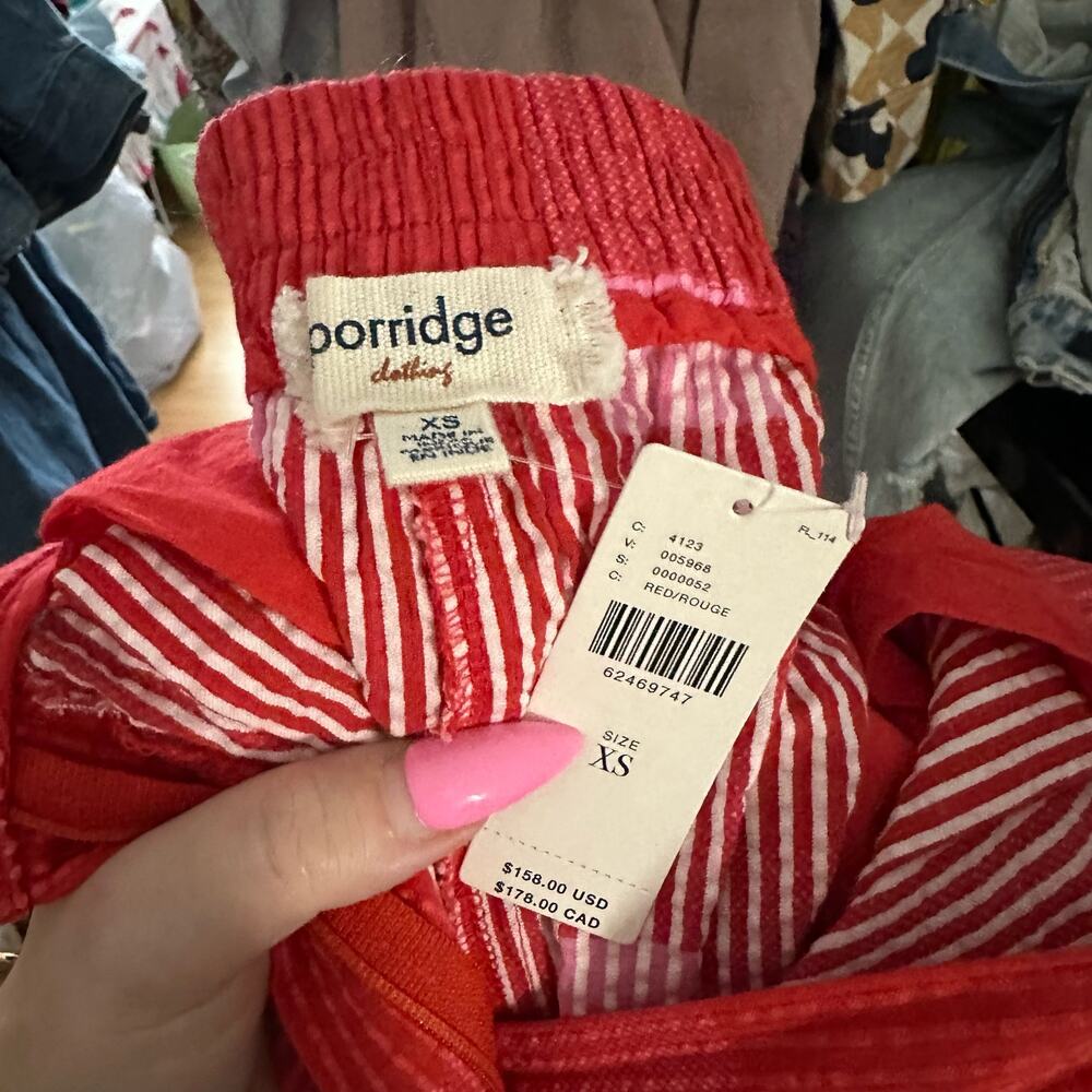 Anthropologie x Porridge Preppy Plaid Wide-Leg Pants Red Size XS NWT - Picture 2 of 7
